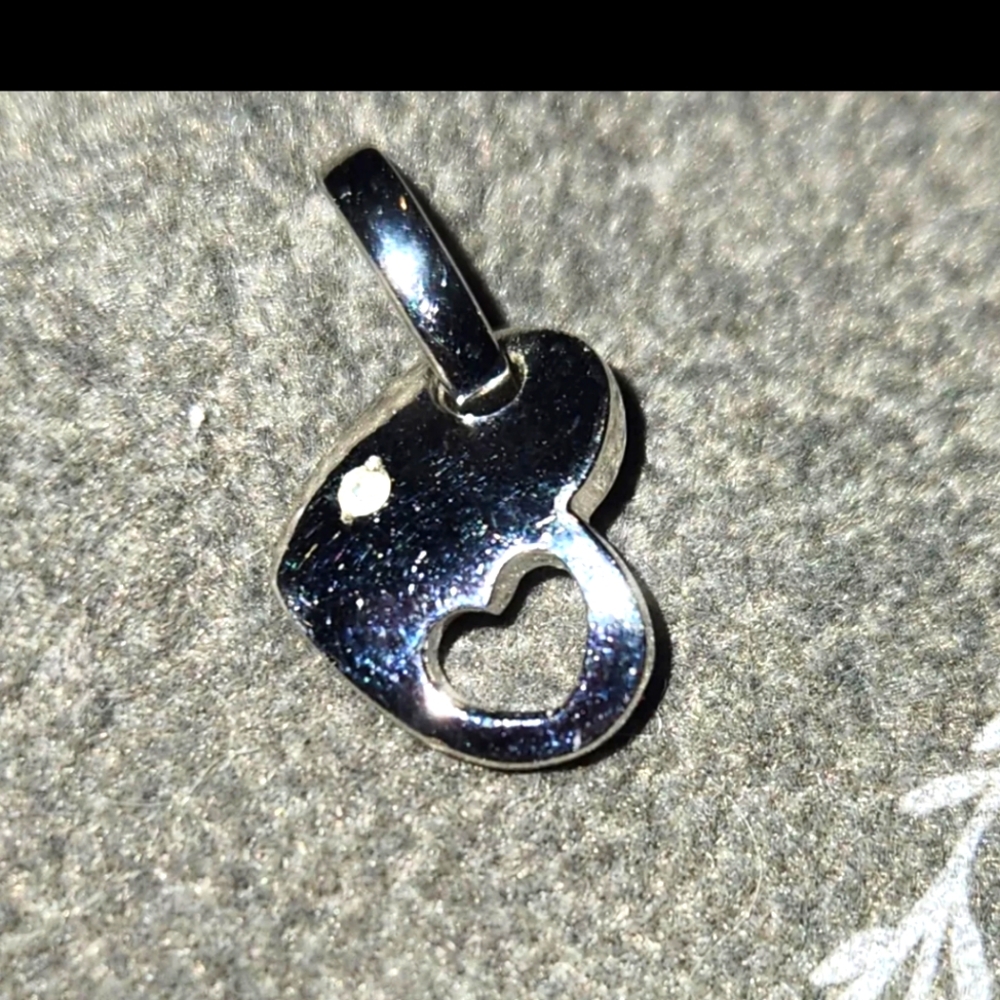 Silver Dangle Heart Earrings